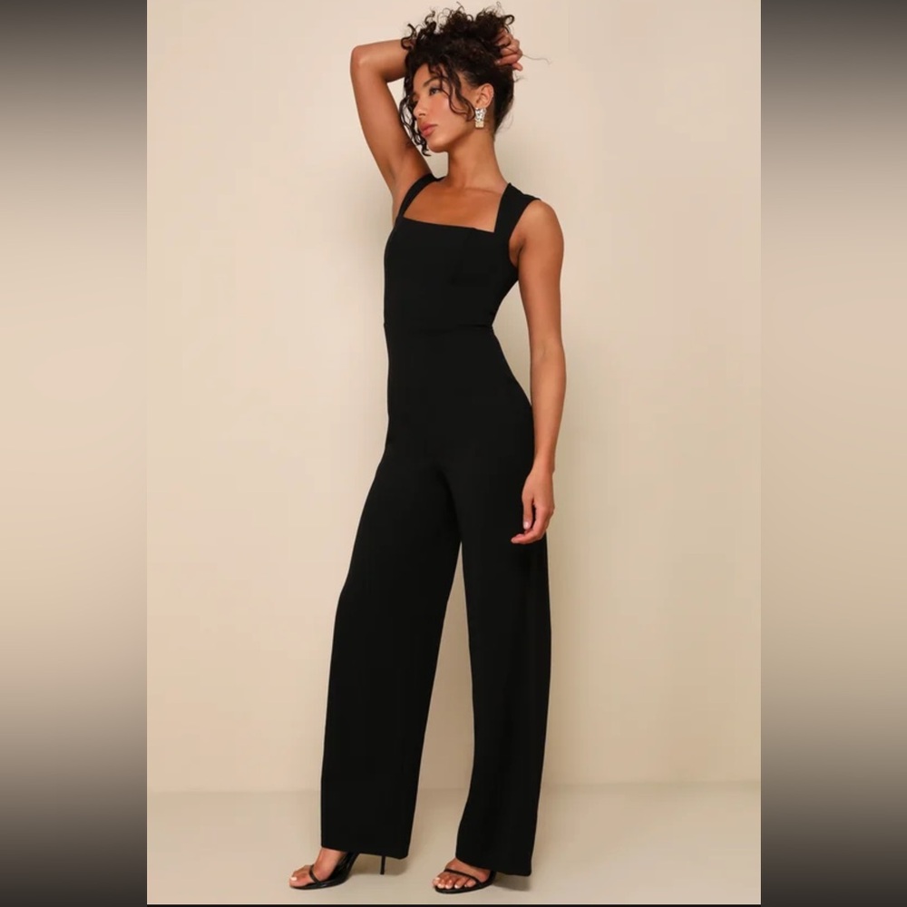 NWT Lulu’s Enticing Endeavors Black Jumpsuit - Size XL - Picture 3 of 12